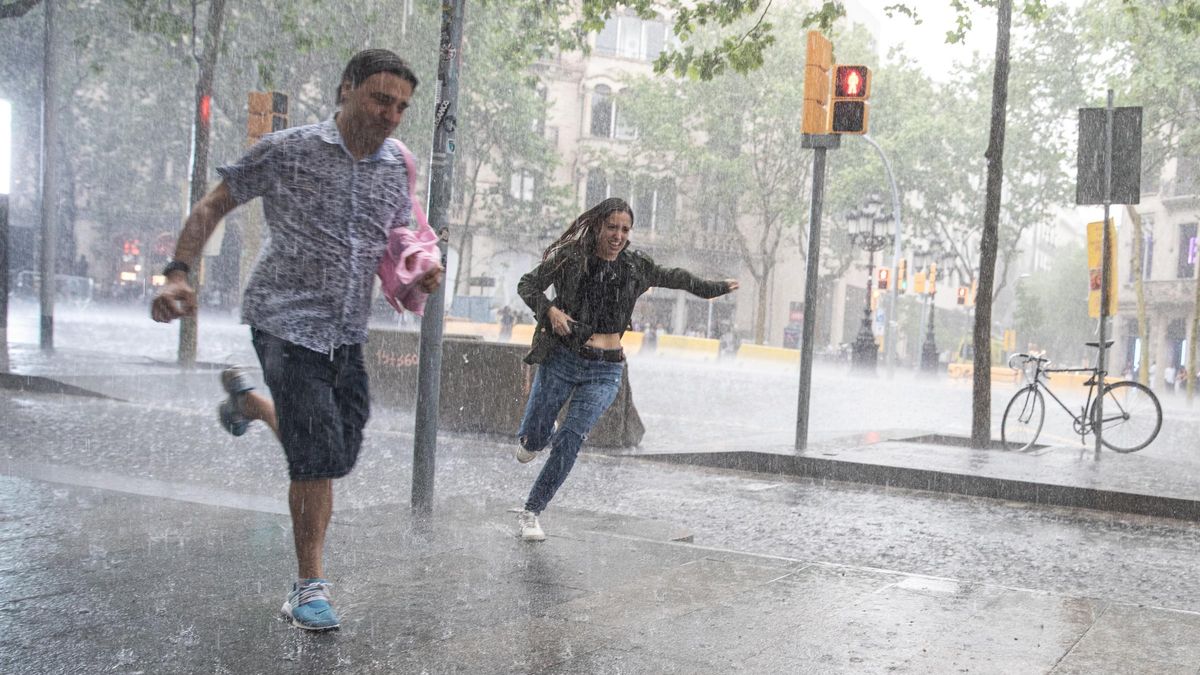 Lluvia en Barcelona.