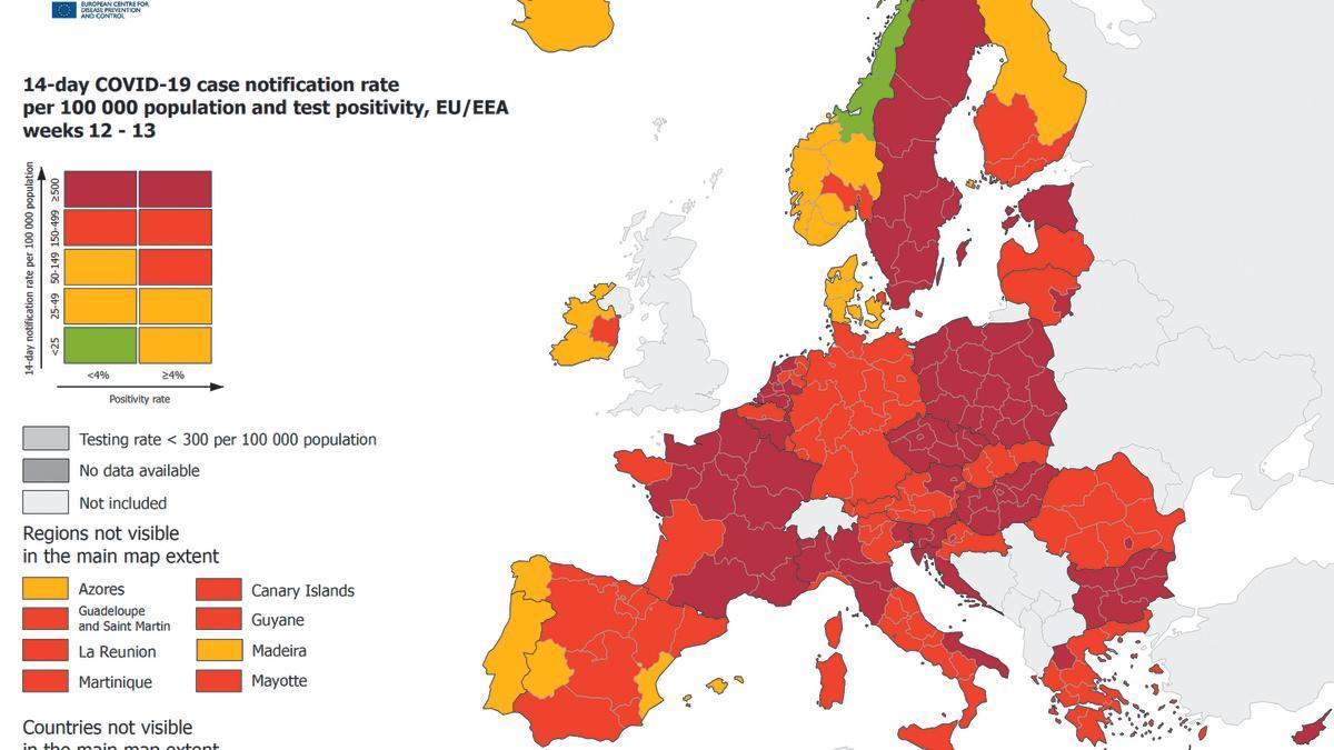 Armengol: «Este mapa muestra el acierto de la estrategia balear»