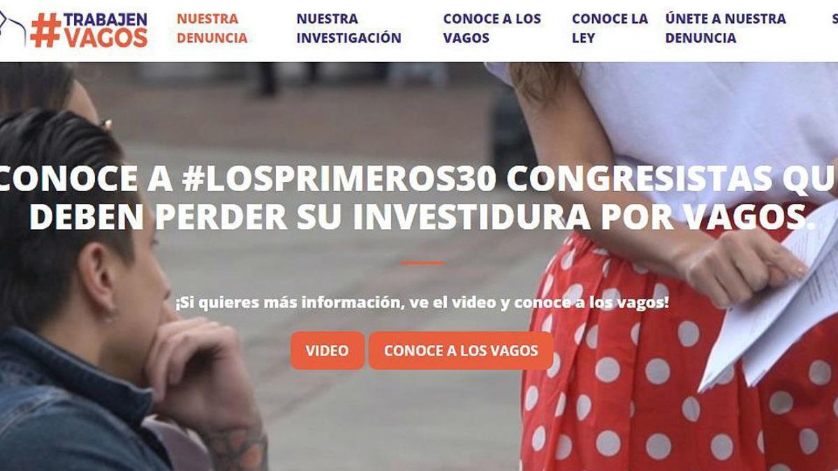 La web ofrece un listado con información sobre cada congresista &quot;vago&quot;.