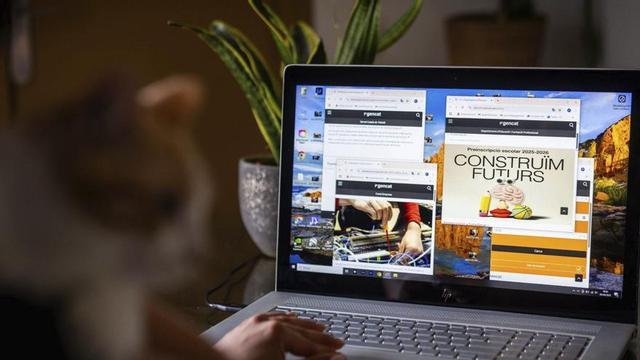 Una persona consultant pàgines webs de la Generalitat de Catalunya en un ordinador portàtil. | JORDI OTIX