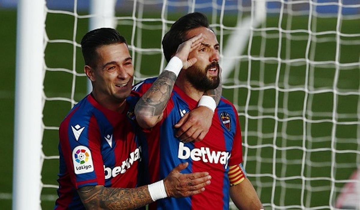 Morales marcó uno de los goles en la última victoria del Levante ante el R. Madrid