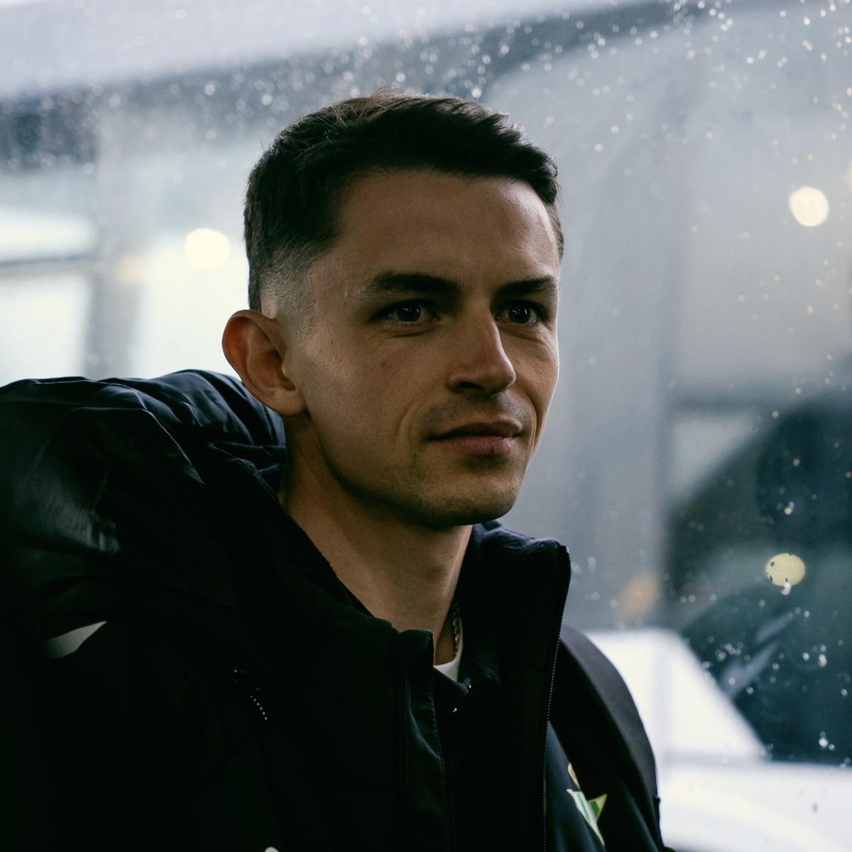 Álvaro Fidalgo, en el viaje del Betis a Madrid previo al Atlético en el Metropolitano