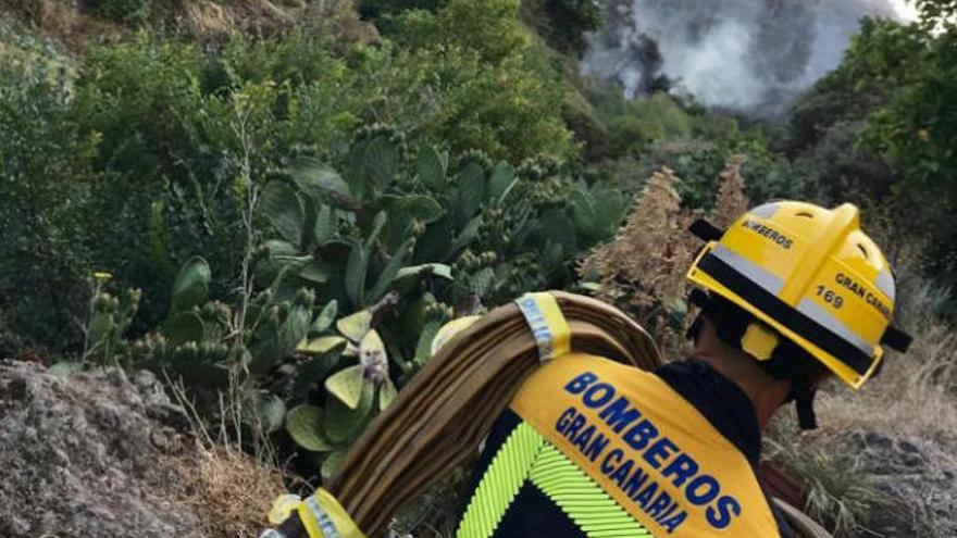 Bomberos de Gran Canaria en el incendio de 2019