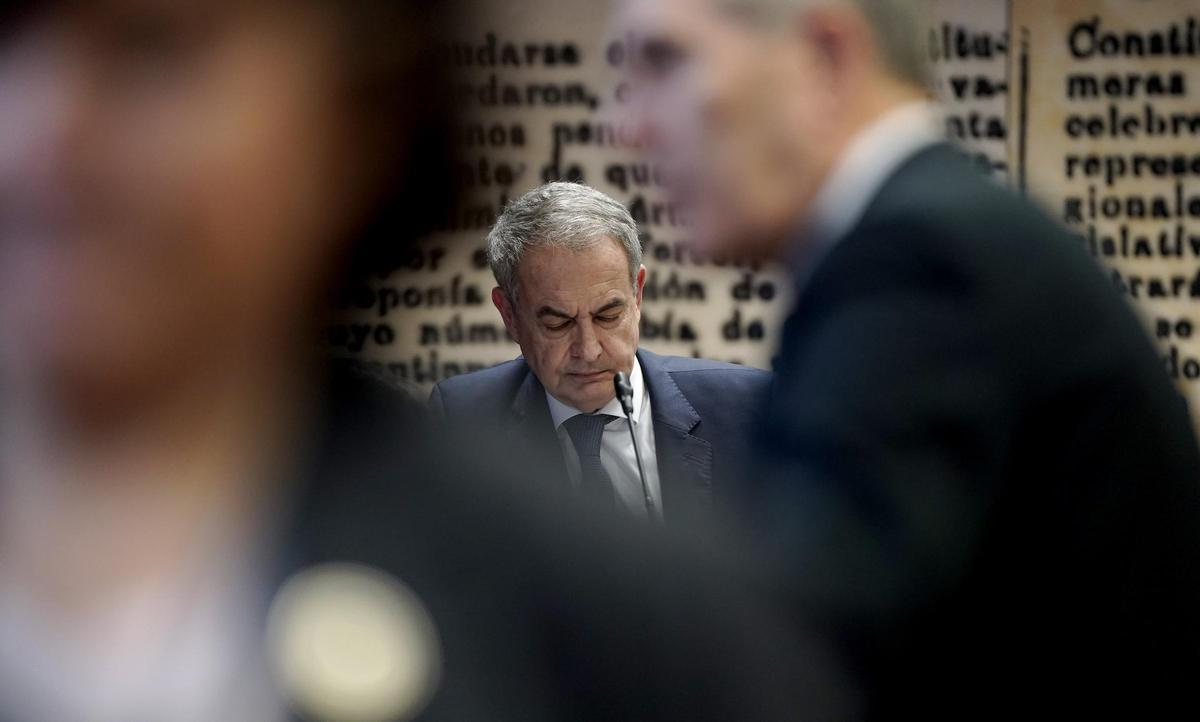 José Luis Rodríguez Zapatero, durante su comparecencia en el Senado, en la comisión sobre el rescate de Plus Ultra.