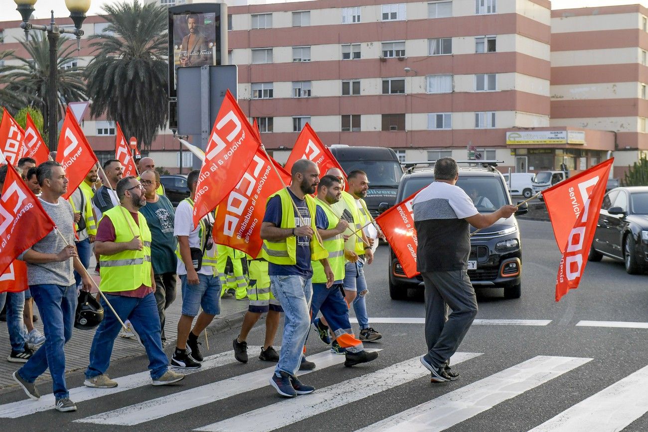 La primera jornada de la huelga de transporte no deja incidencias destacables en Las Palmas