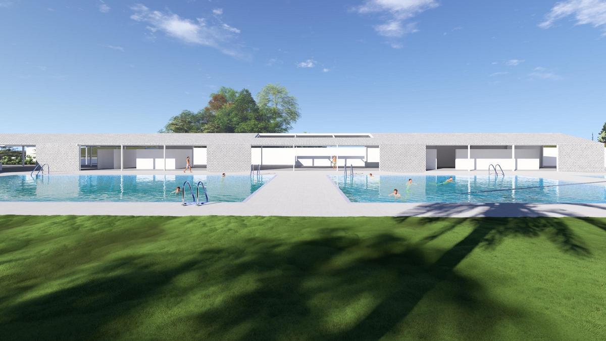 El futuro complejo de piscinas del municipio  contará con capacidad para 487 personas.