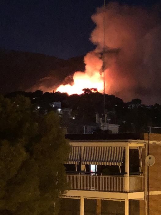 Incendi forestal a Castelldefels