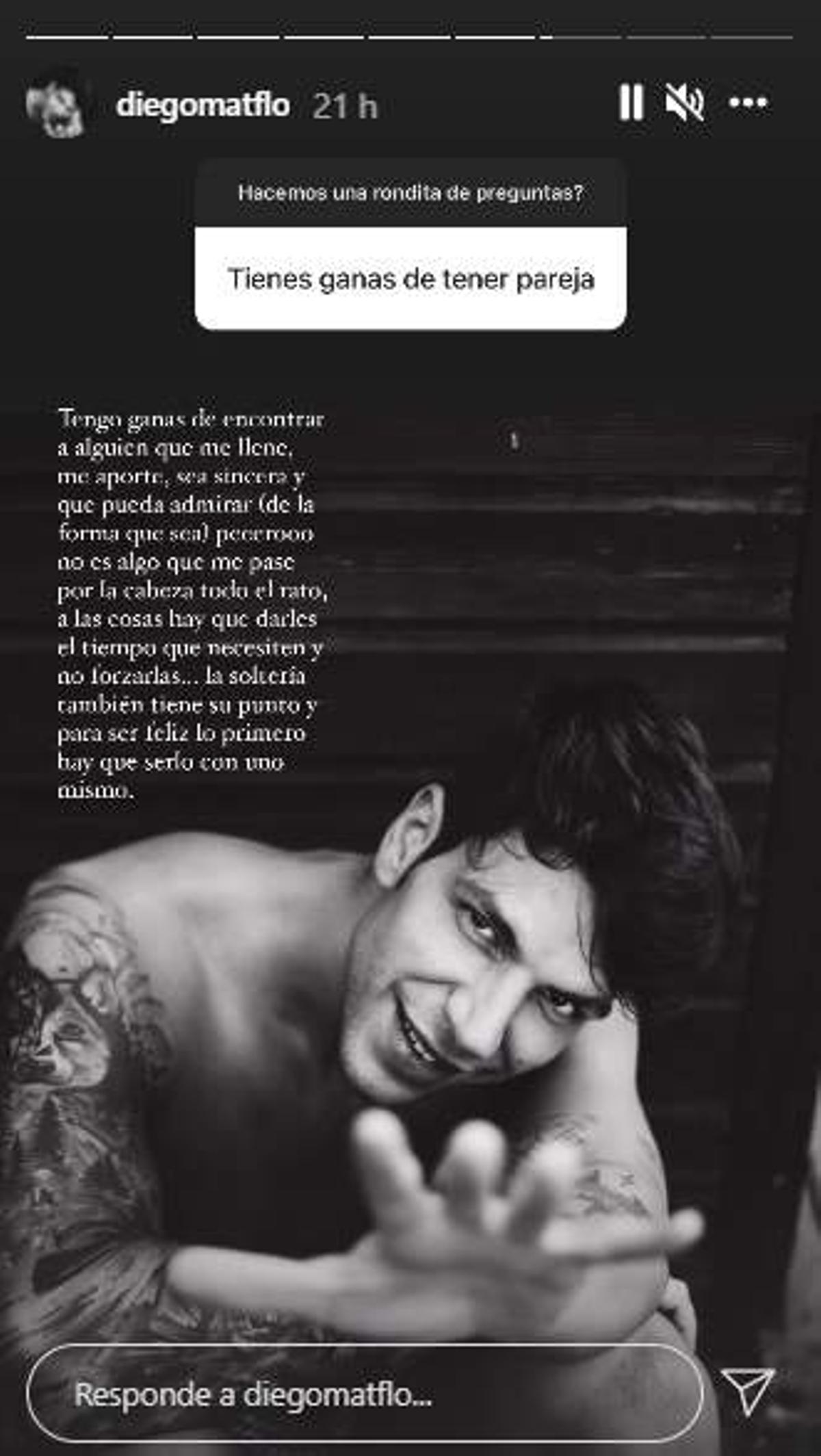 Diego Matamoros habla de la solteria