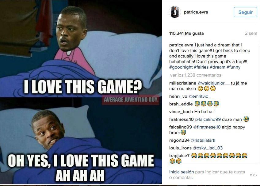 Patrice Evra, estrella de Instagram