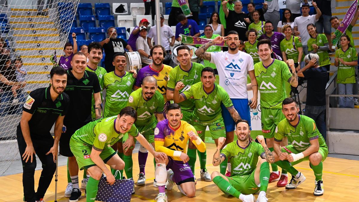 El Mallorca Palma Futsal celebra la victoria ante el Family Cash Alzira.
