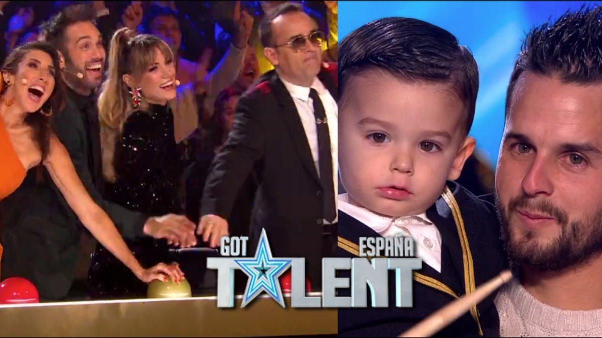 El jurado de 'Got Talent 5' y Hugo Molina con su padre