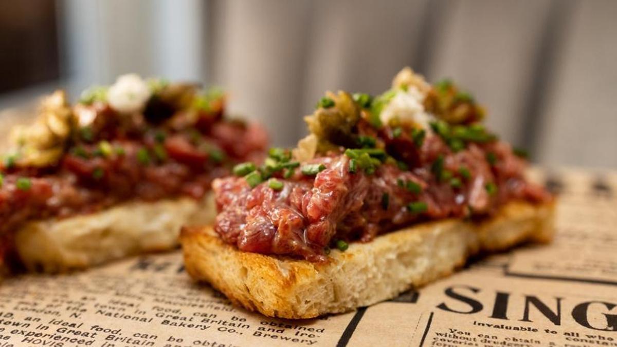 Croissant de Steak Tartar de vaca madurada.