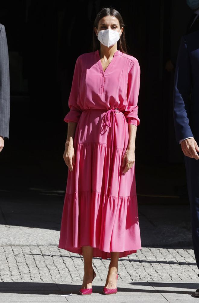 La reina Letizia en la inauguración de la exposición de Berlanga