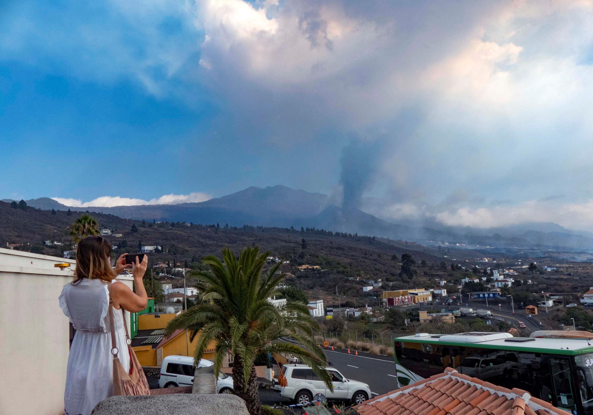 Vista general del volcán de La Palma, en la localidad de El Paso.