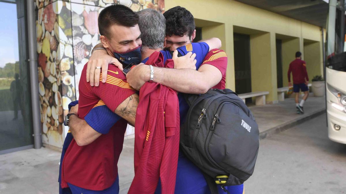 Sergio Lozano y Miquel Feixas, con Andreu Plaza en Zadar