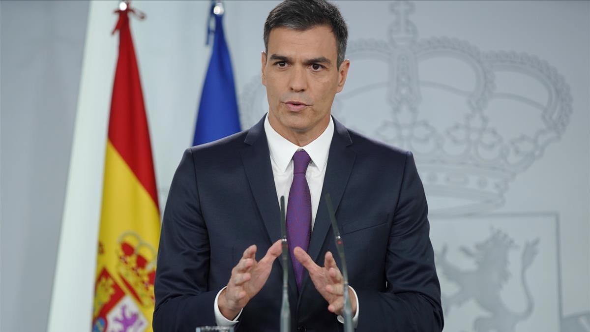 Pedro Sánchez, en la rueda de prensa posterior al Consejo de Ministros