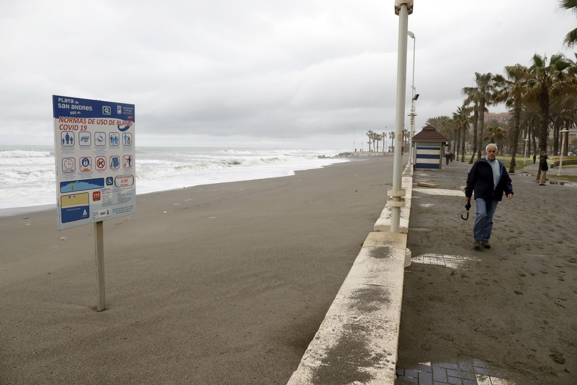 Daños por el temporal en Málaga