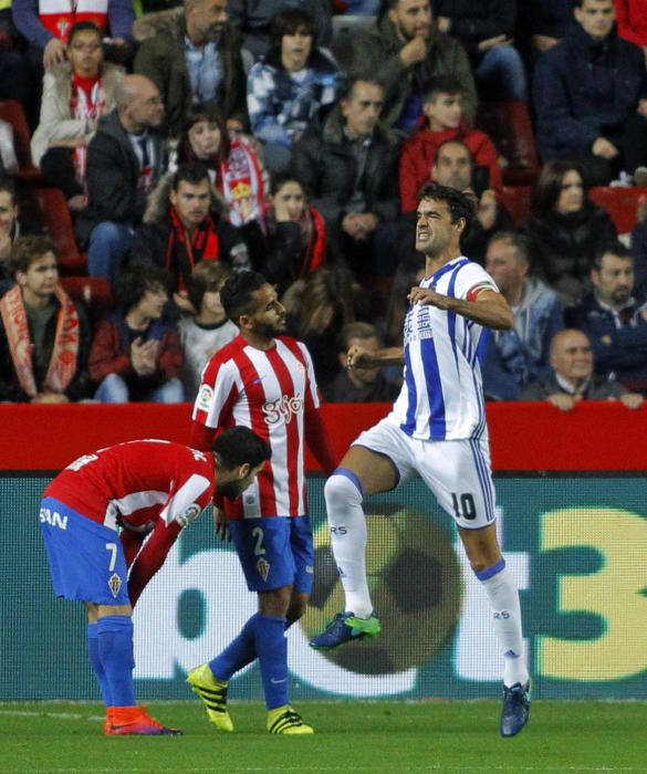 El partido entre el Sporting y la Real Sociedad, en imágenes