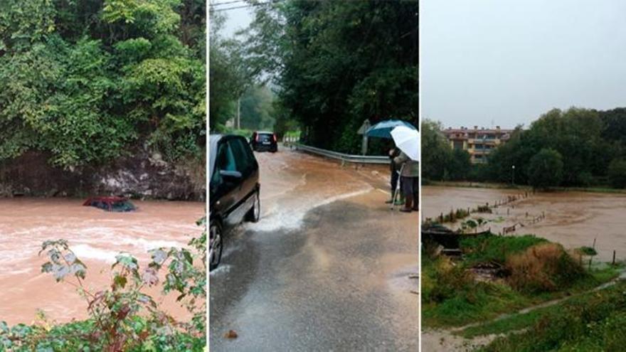 La lluvia y la crecida de los ríos anegan varias carreteras en el Oriente de Asturias