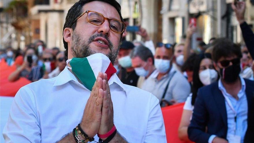 El ultra Salvini organiza un acto de protesta en 100 ciudades contra el Gobierno italiano