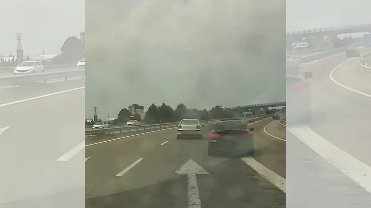 Secuencia de un vídeo grabado por una dashcam en la AP-68