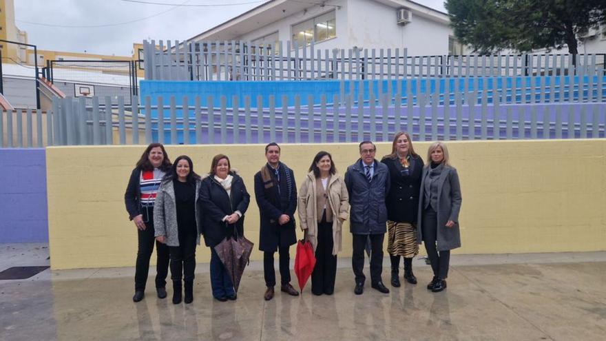 Briones, ayer, en el interior del colegio Miguel de Cervantes.