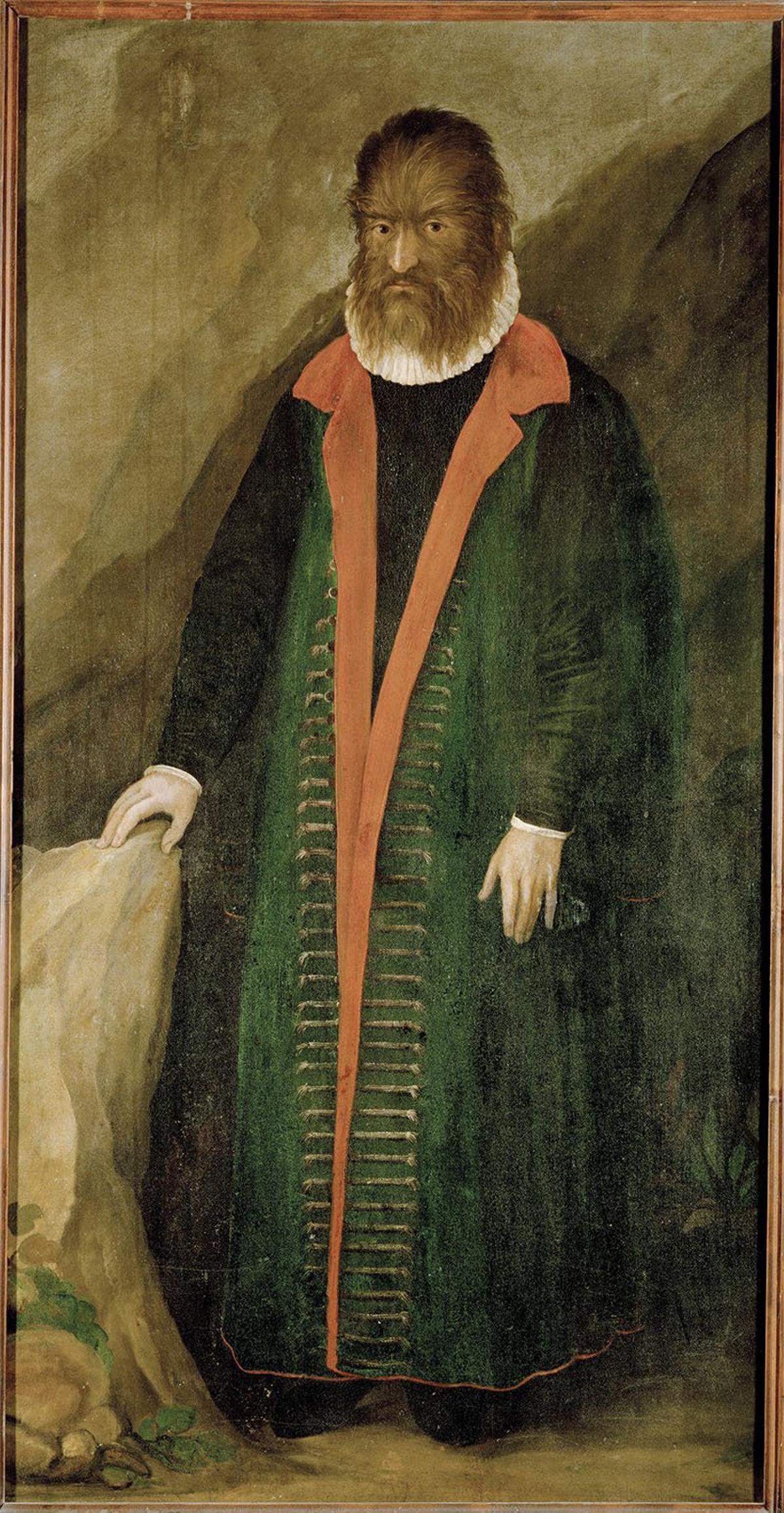 Pedro González, según una pintura de la escuela alemana, siglo XVI. La obra está en el Castillo de Ambras, Innsbruck.