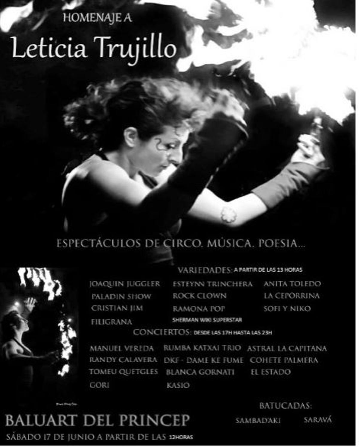 Cartel del homenaje a Leticia Trujillo