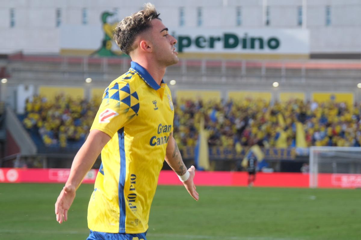Moleiro, tras marcar al Betis en el Gran Canaria.