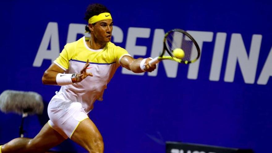 Nadal durante el partido con Mónaco.