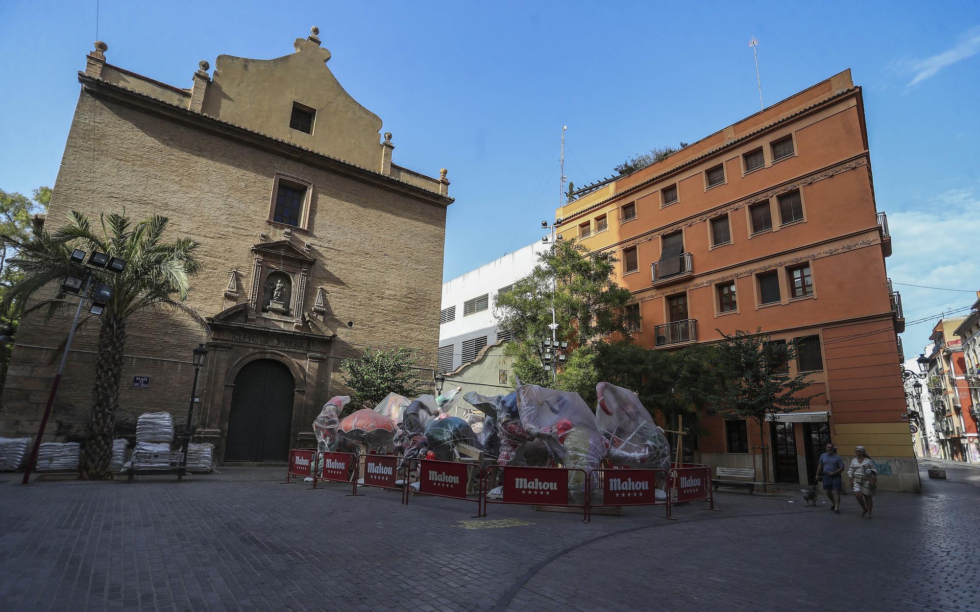 Fallas 2021. Plantá del 22 de agosto. Quart-Palomar, Pilar, Sueca, Primado Reig-Vinaroz, JJ Domine, Calixto III...