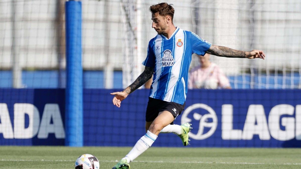 Calero, en un partido con el Espanyol