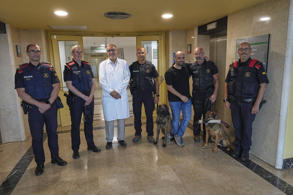 Les imatges dels Mossos d’Esquadra al Trueta per donar suport a la recerca pediàtrica
