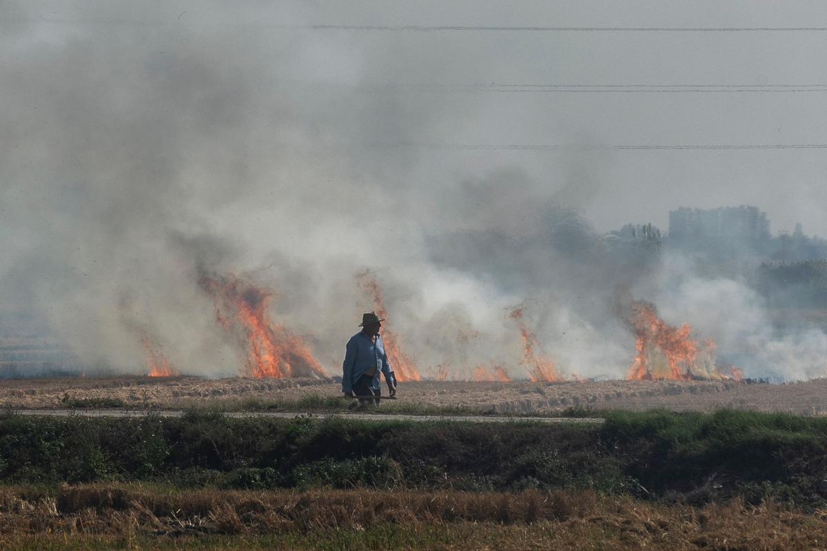 Un momento de las quemas, este jueves, primer día de la autorización.