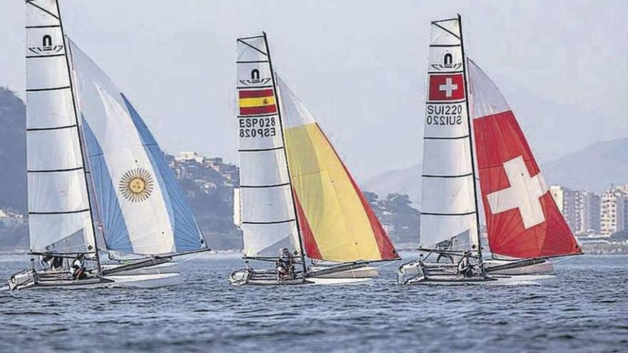 Un entrenamiento de la embarcación de Echávarri en Guanabara.