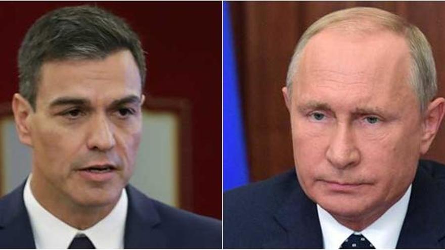 Pedro Sánchez y Vladimir Putin.