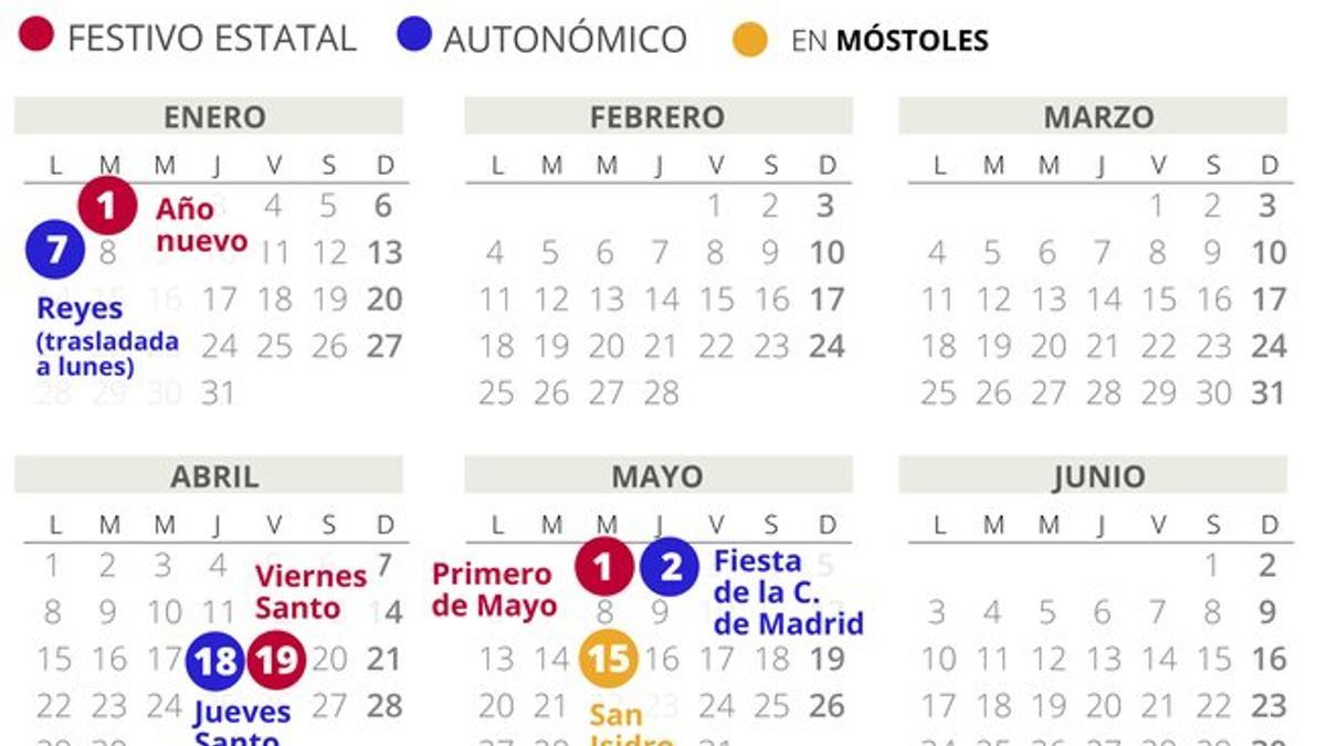 Calendario laboral 2019 Móstoles