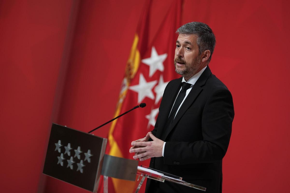 Archivo - El consejero de Presidencia, Justicia y Administración Local de la Comunidad de Madrid, Miguel Ángel García Martín, en rueda de prensa posterior al Consejo de Gobierno