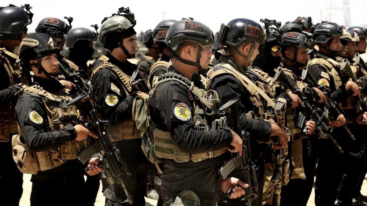 Soldados de las fuerzas gubernamentales destinados a la operación de recuperación de Faluya del control del Estado Islámico