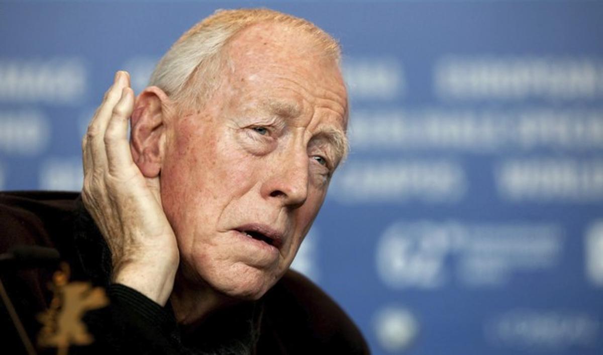 L’actor suec Max von Sydow escolta una pregunta durant una roda de premsa de la pel·lícula ’Tan fuerte, tan cerca’.