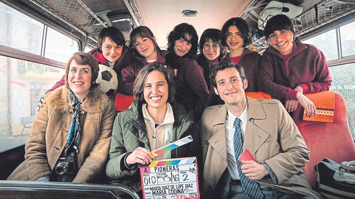 Una imatge del rodatge de "Pioneras"