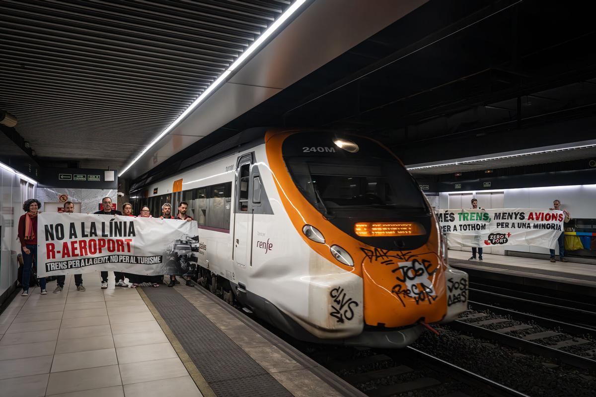 La PTP i les plataformes d’usuaris de Rodalies protesten contra l'R-Aeroport: "Serà una línia 'premium' per a  turistes"