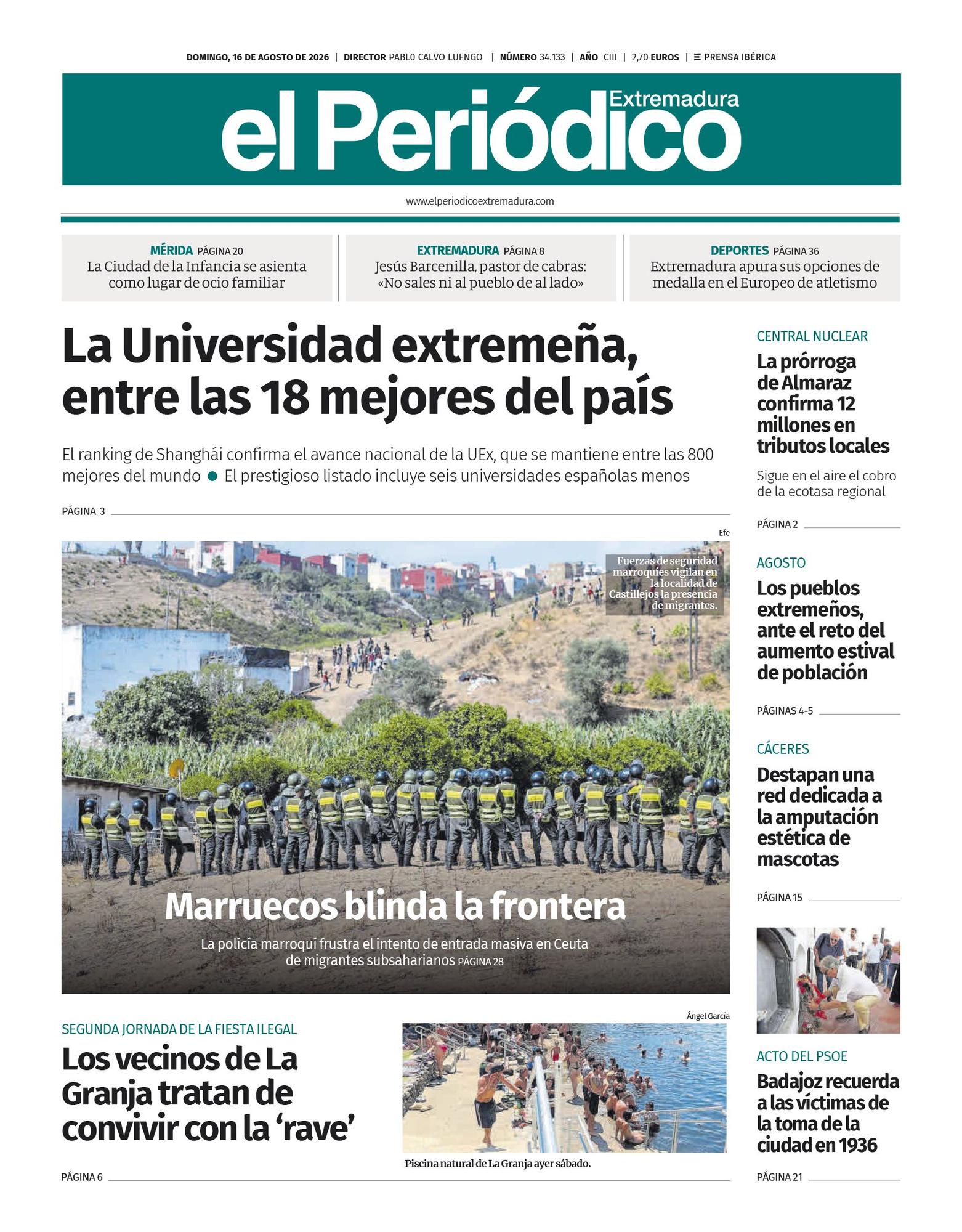 Consulta la portada correspondiente al día 16 de agosto de 2026