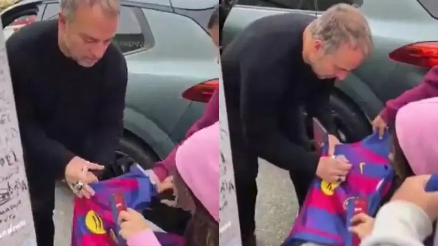 Gran gesto de Hansi Flick con una aficionada en silla de ruedas