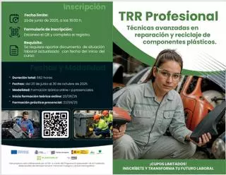 Innovador programa formativo gratuito con compromiso de empleo en Reciclaje y Reutilización de componentes plásticos