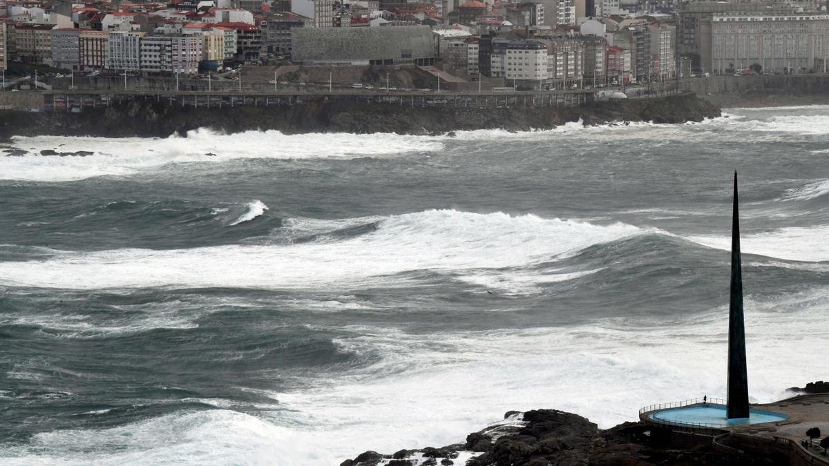 Efectos de la borrasca 'Bella' en A Coruña