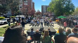 El presidente de Vox, Santiago Abascal, en Getxo