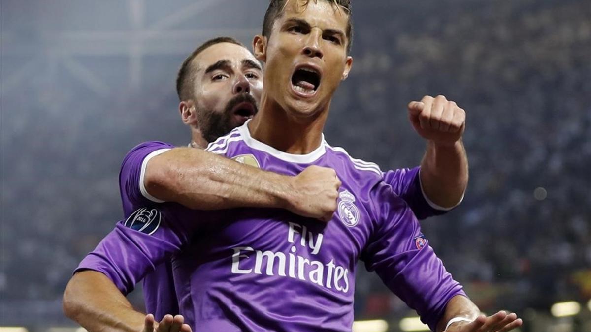 Cristiano Ronaldo celebra un gol en la final de la Champions