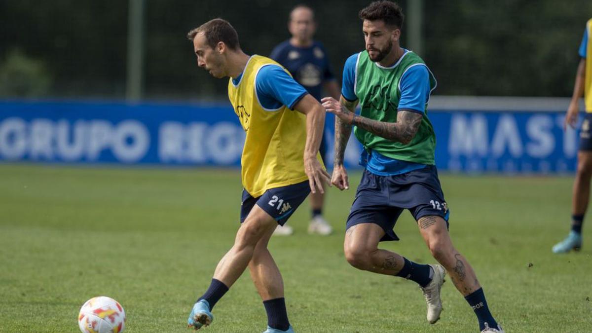 Borja Granero, junto a Rubén Díez en Abegondo. |  // CASTELEIRO / ROLLER AGENCIA