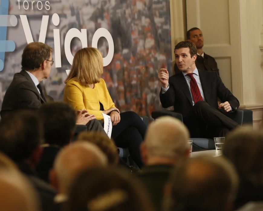 Casado estuvo arropado por Feijóo y Muñoz en su acto en A Sede del Celta